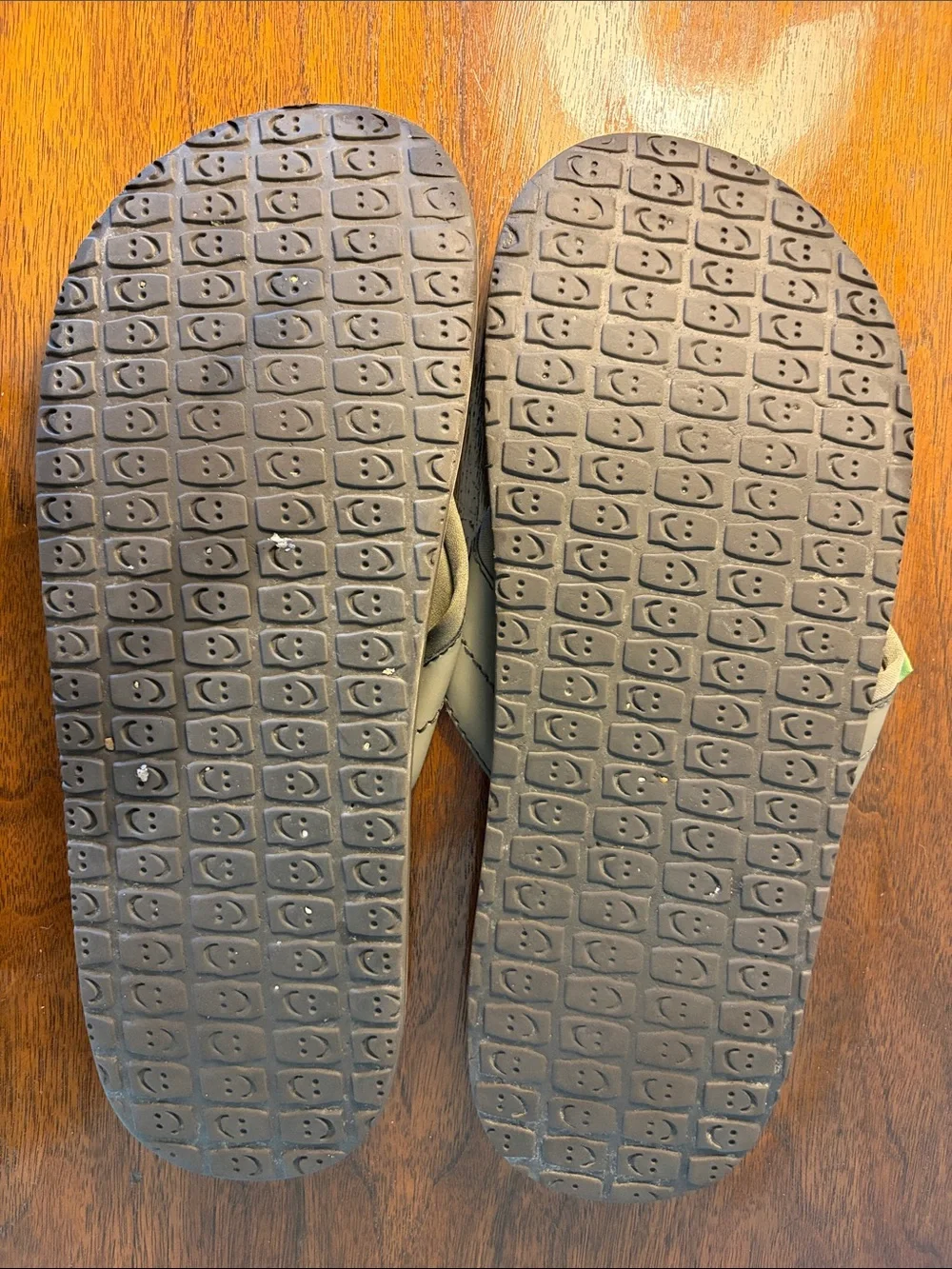 Sanuk Men's Brown Flip Flops with Tan Straps